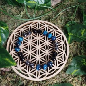 Œil de Tigre Bleu, Onyx & Hématite