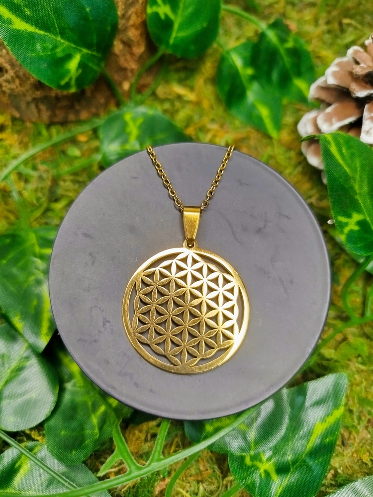 Collier de protection doré Fleur de vie