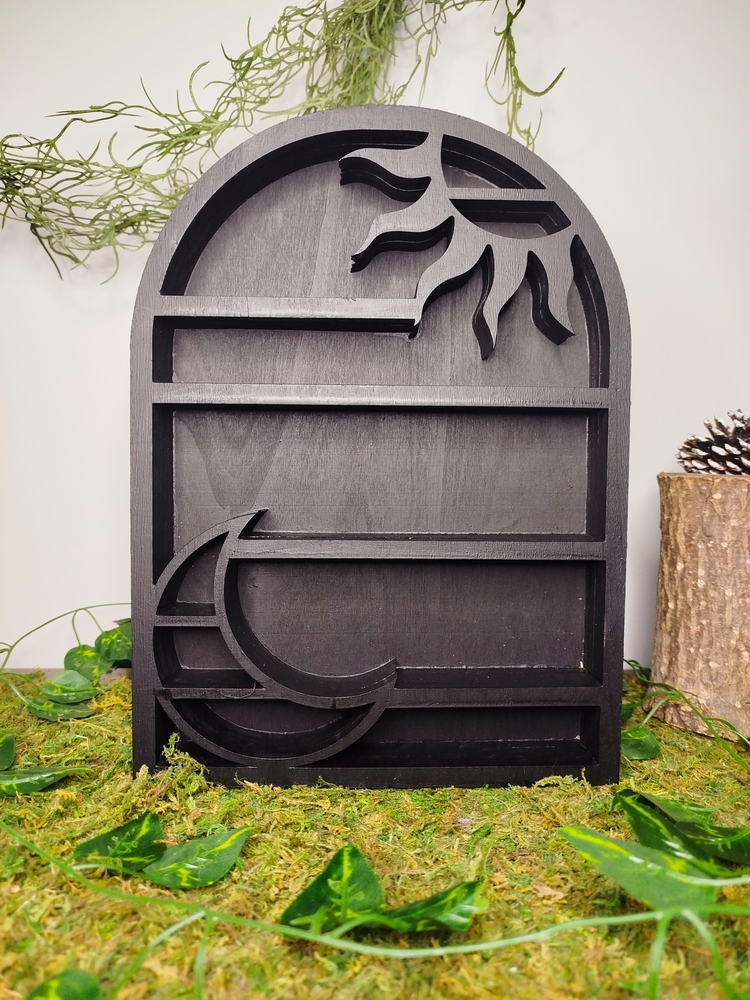 Étagère de rangement pour huiles essentielles, pierres et pendules