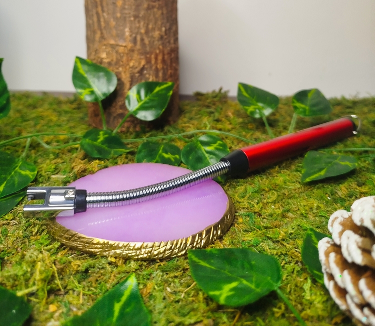 Allume-bougie électrique rechargeable flexible couleur rouge métal