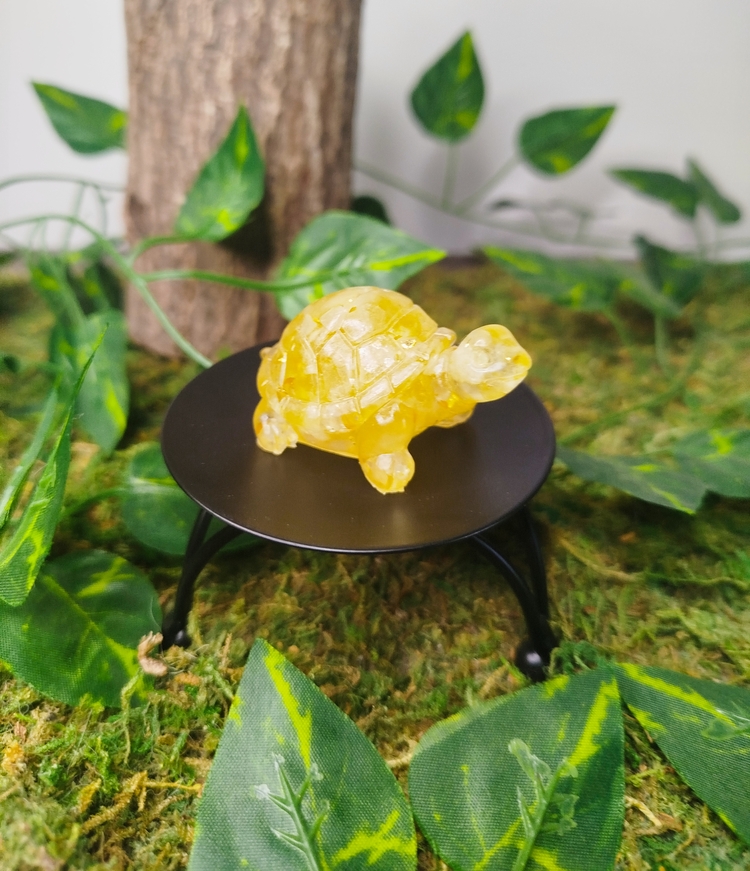 Tortue en Citrine naturel – décoration et lithothérapie
