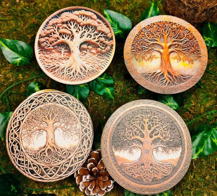 Ensemble de dessous de verre arbre de vie