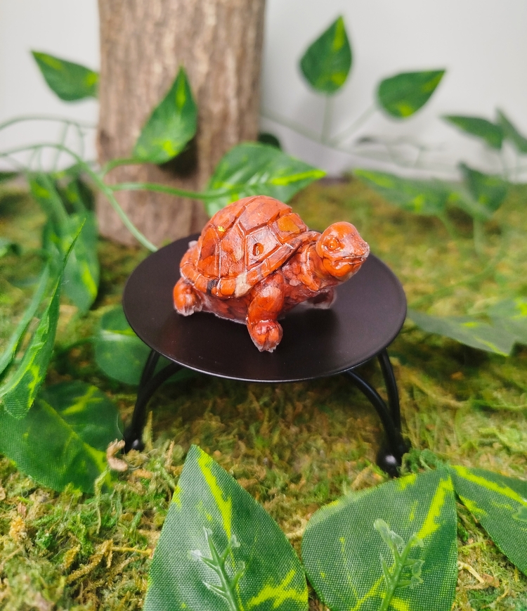 Tortue en Jaspe Rouge naturel – décoration et lithothérapie