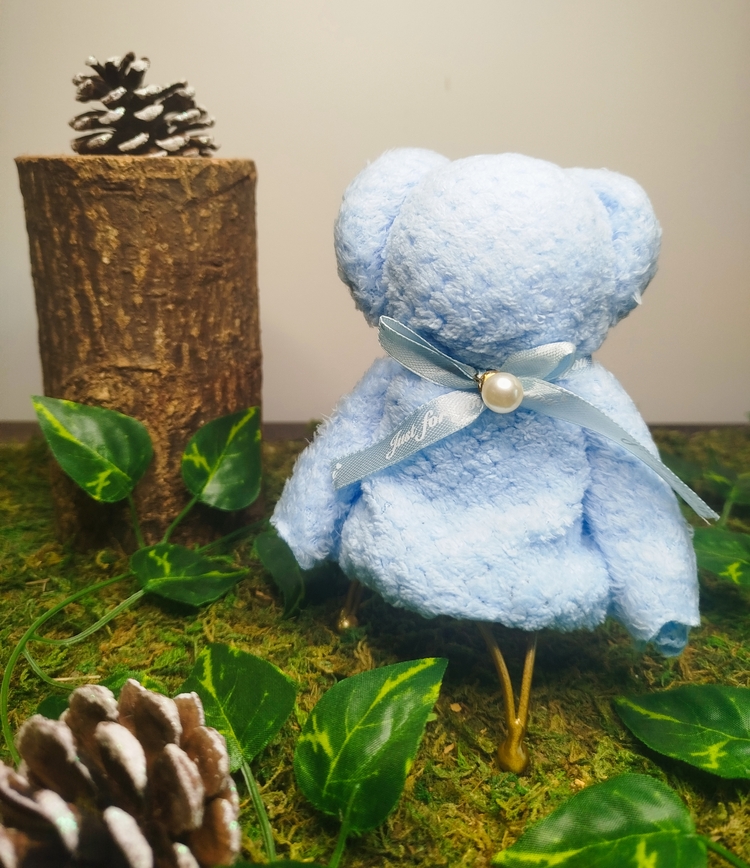 Doudou bébé tout doux bleu ciel – idée cadeau baby shower et naissance