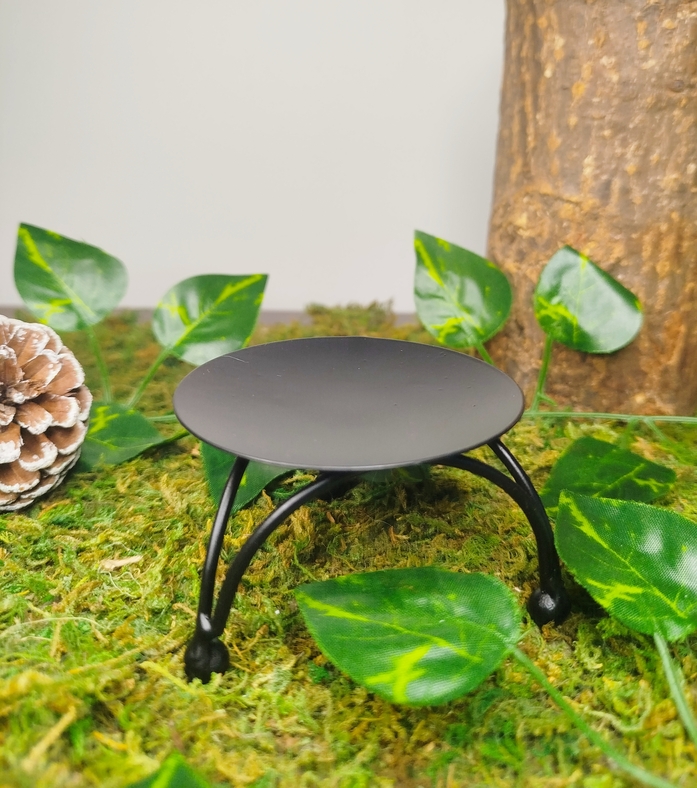 Support noir pour bougie, bougeoir