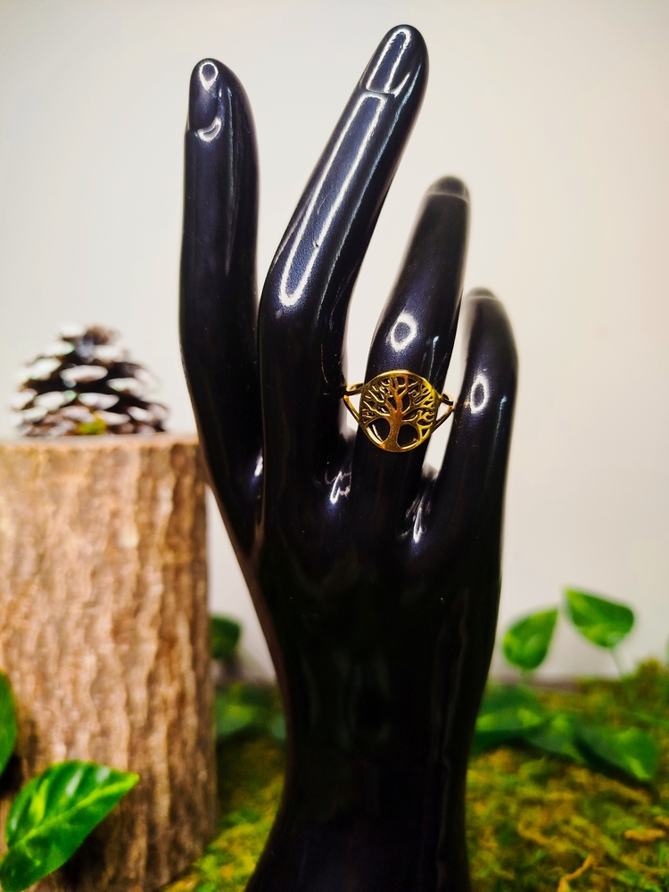 Bague dorée arbre de vie