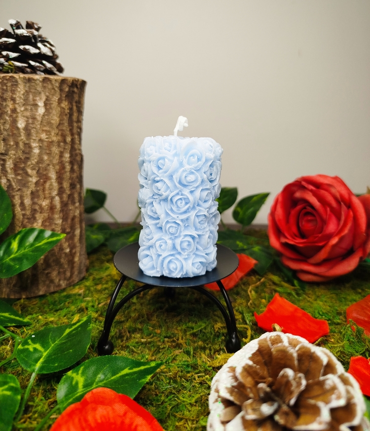 bougie création pilier florale parfumée