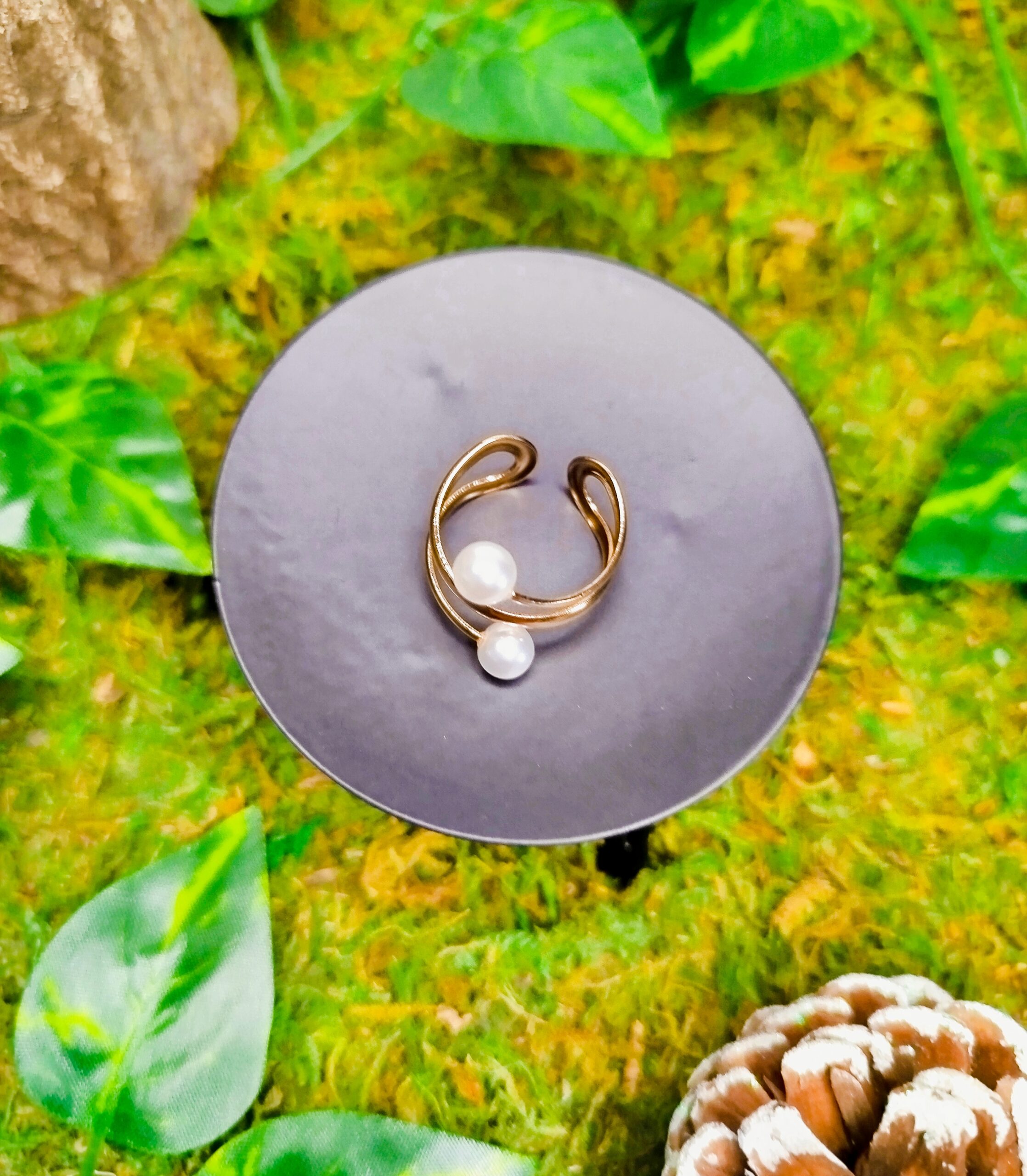 bague perles réglable